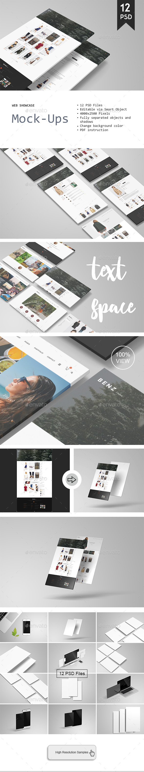 Web Showcase Mockup - Displays Product Mock-Ups