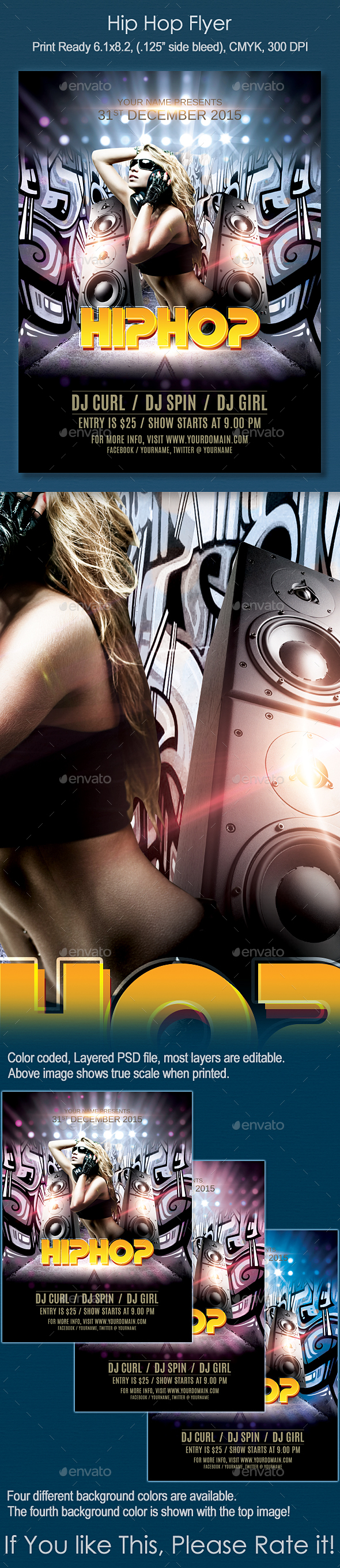 Hip Hop Flyer - Clubs & Parties Events