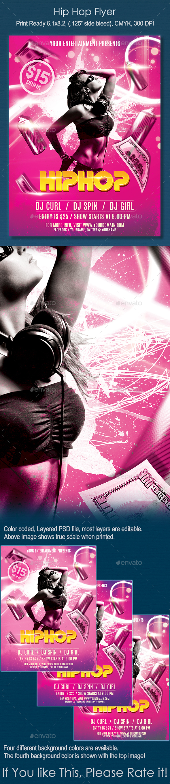 Hip Hop Flyer - Clubs & Parties Events