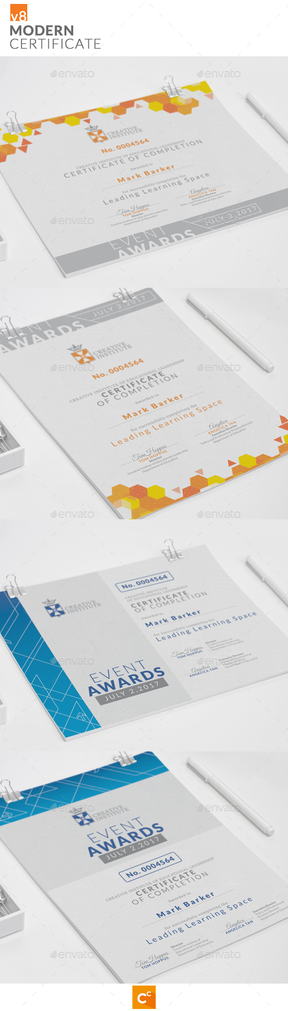 Modern Certificate v8 - Certificates Stationery