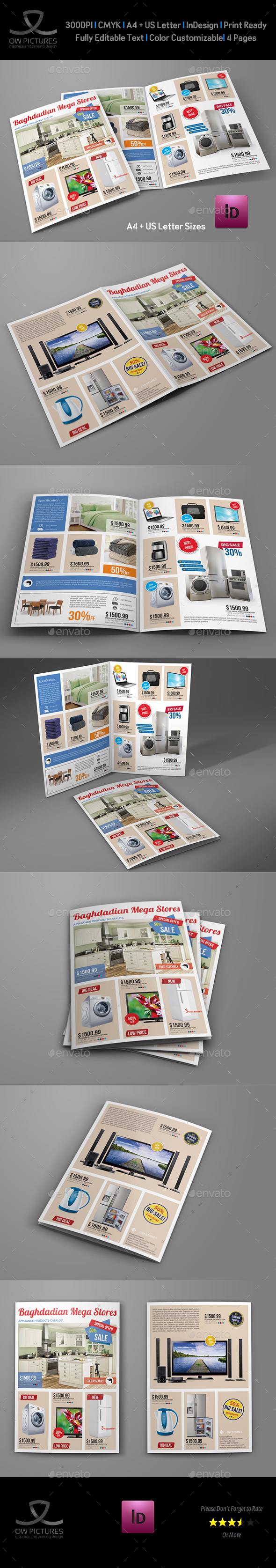 Products Catalogs Bi-Fold Brochure Template Vol.4 - Catalogs Brochures