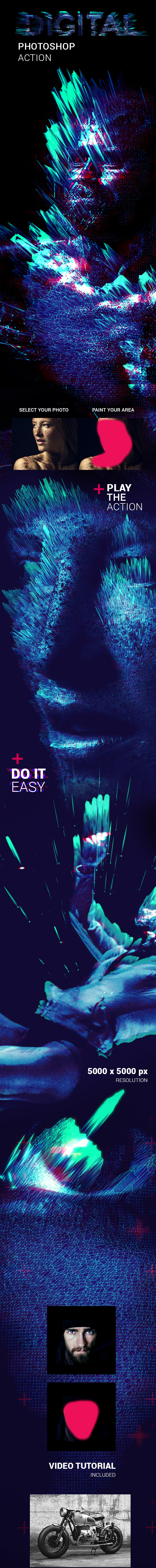Digitalize me Photoshop Action - Photo Effects Actions