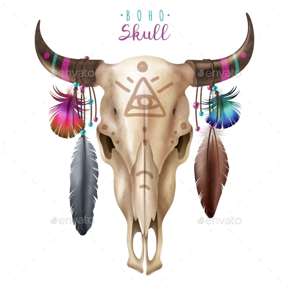 Boho Cow Skull