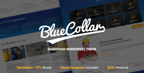 Blue Collar - Handyman WordPress Theme - Business Corporate