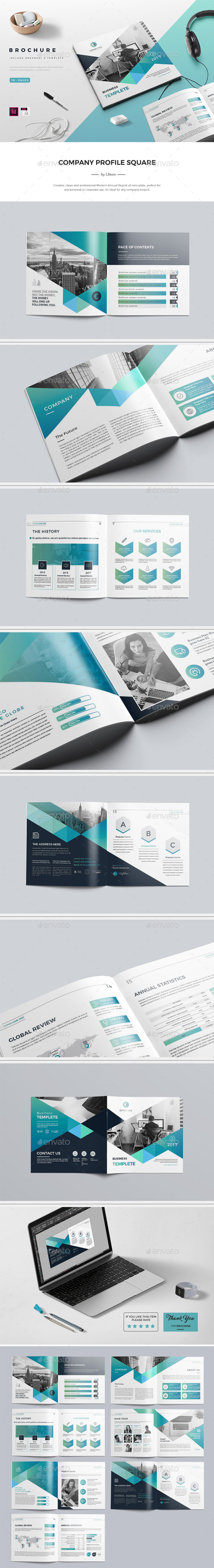 Company Profile Square Brochure. 16 Pages - Corporate Brochures