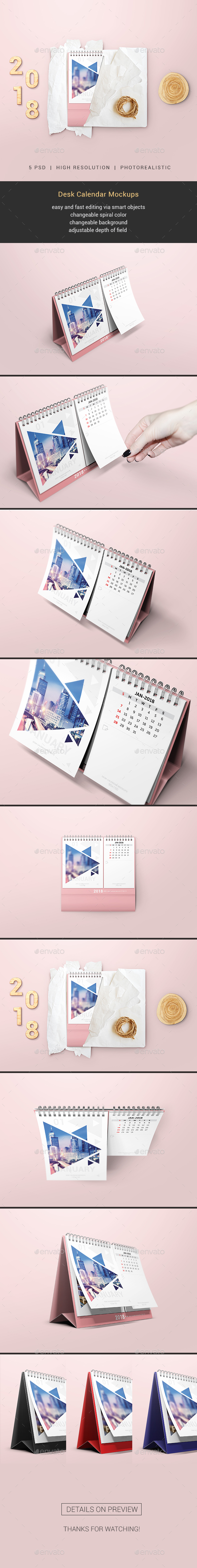 Desk Calendar Mockups