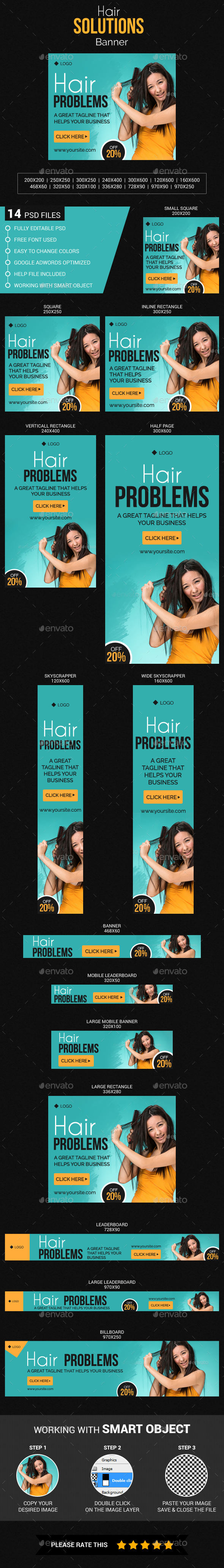 Hair Solutions Banner - Banners & Ads Web Elements