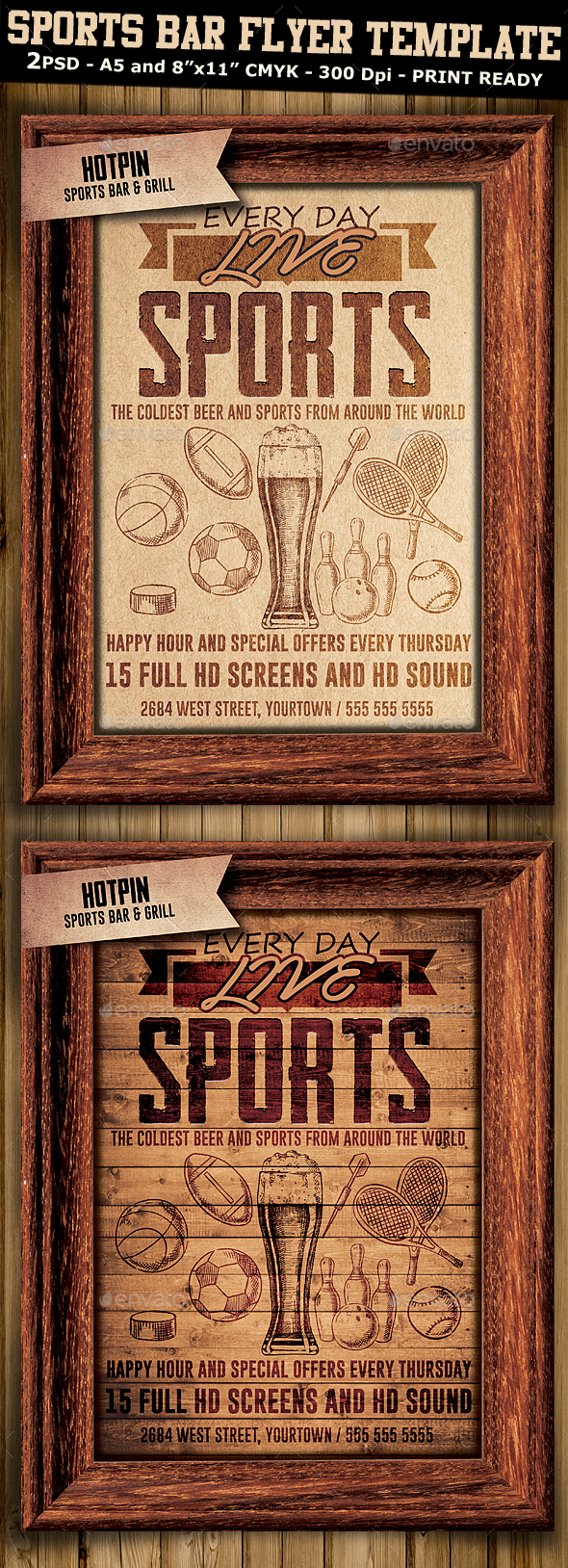 Sports Bar Flyer Template 3 - Sports Events