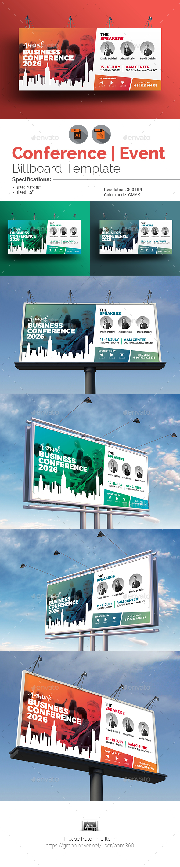 Business Conference Billboard Template in Signage Templates