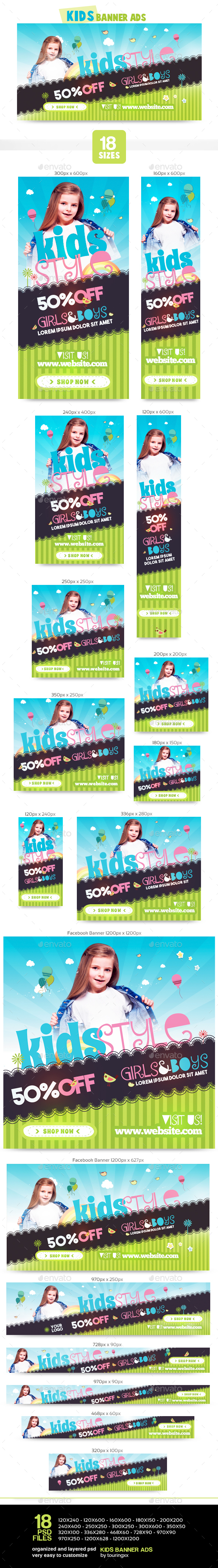 Kids Banner Ads - Banners & Ads Web Elements