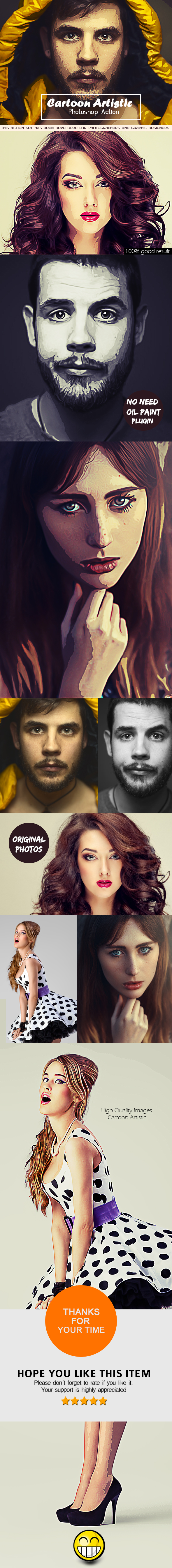 Cartoon Artistic Photoshop Action - Actions Photoshop