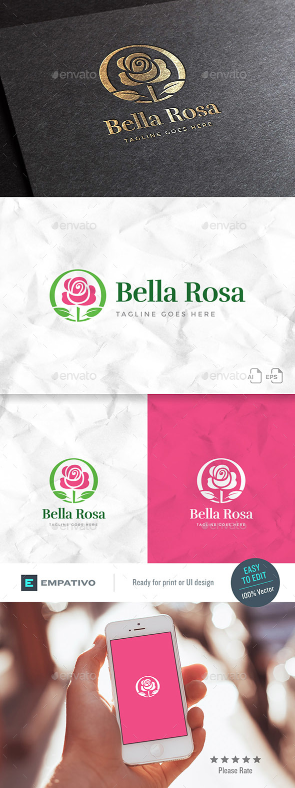 Bella Rosa Logo Template - Nature Logo Templates