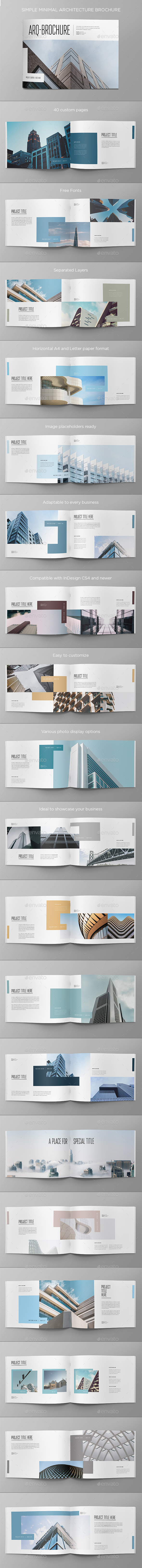 Simple Minimal Architecture Brochure - Brochures Print Templates