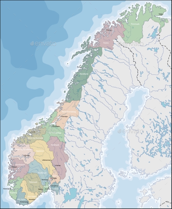 Map of Norway - Miscellaneous Vectors