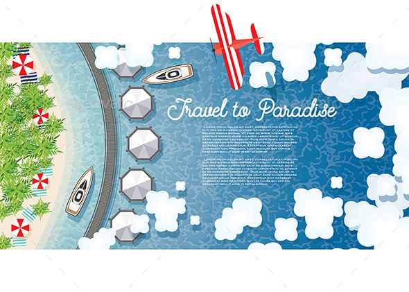 GraphicRiver Maldives Summer Background with Tropical Beach Palms Hotel Clouds and Airplane 20455183 GraphicRiver Maldives Summer Background with Tropical Beach Palms Hotel Clouds and Airplane 20455183