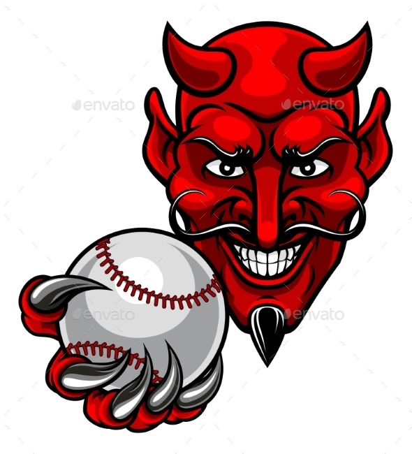 GraphicRiver Devil Baseball Sports Mascot 20455556
