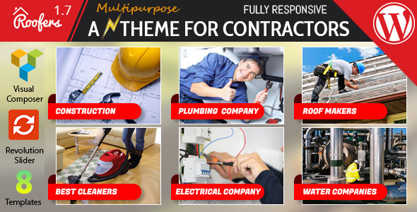 Roofers - WordPress Theme For Construction, Contractor Companies - Corporate WordPress