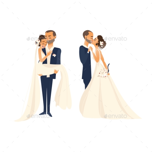 Vector Groom and Pride Character Set Isolated - People Characters