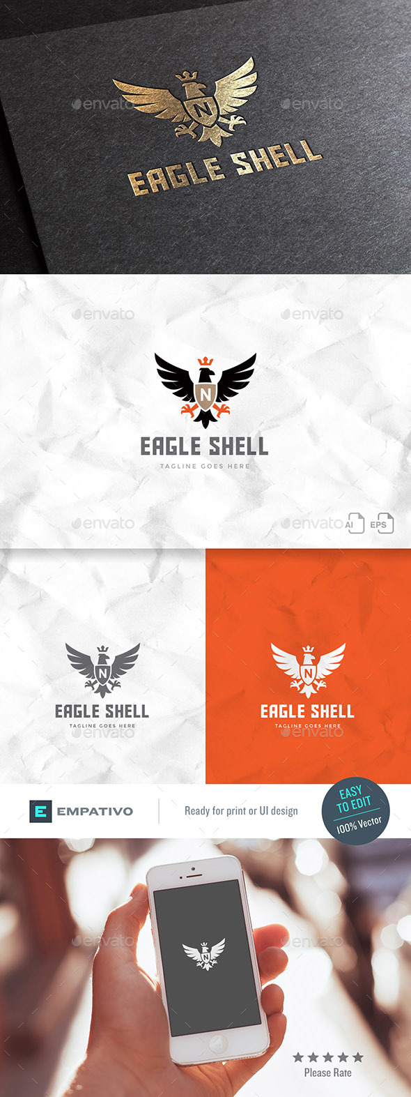 Eagle Shell Logo Template - Animals Logo Templates