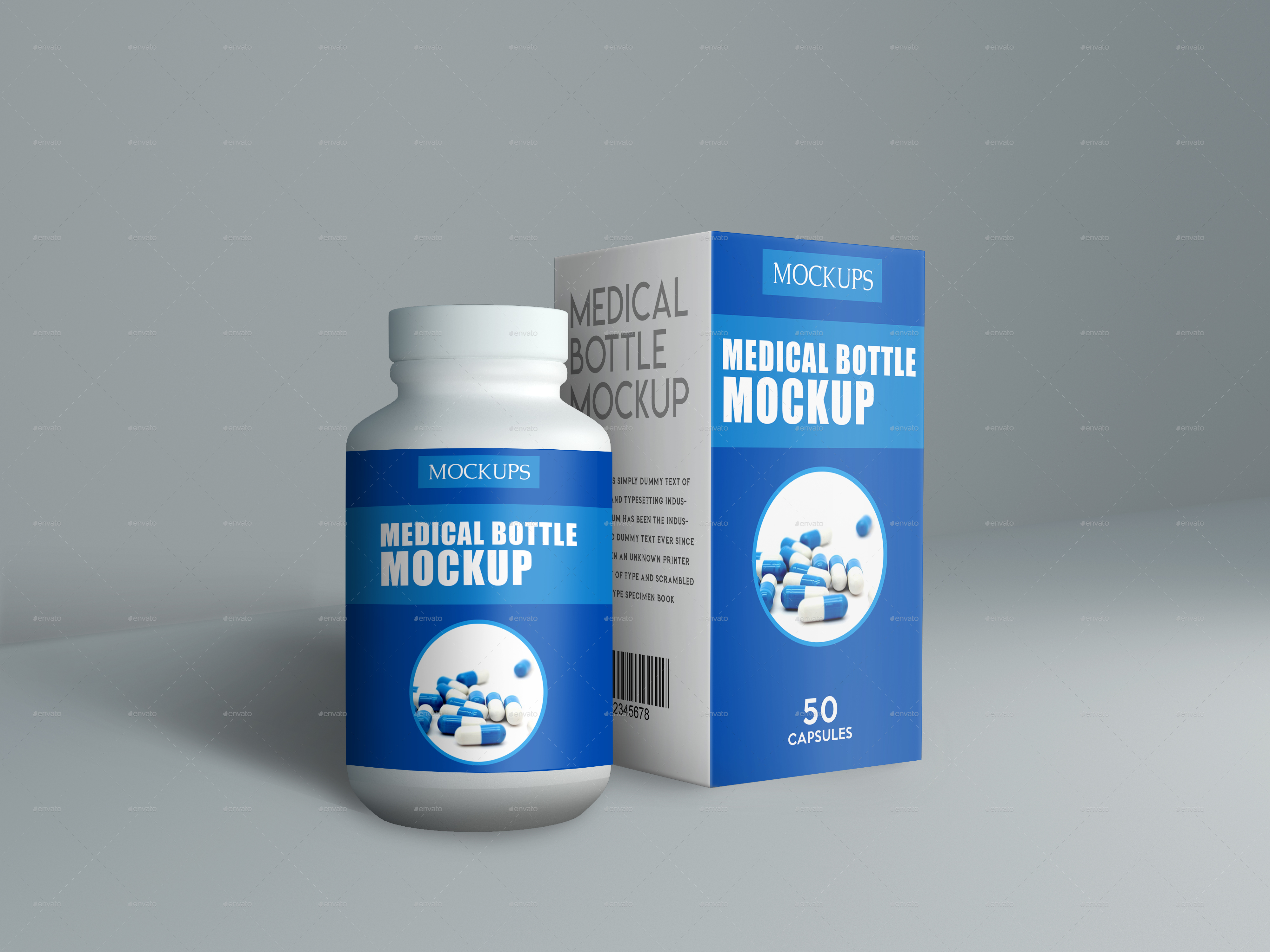Download Medicine Pills Bottle And Box Mockup By Bivasdesign Graphicriver