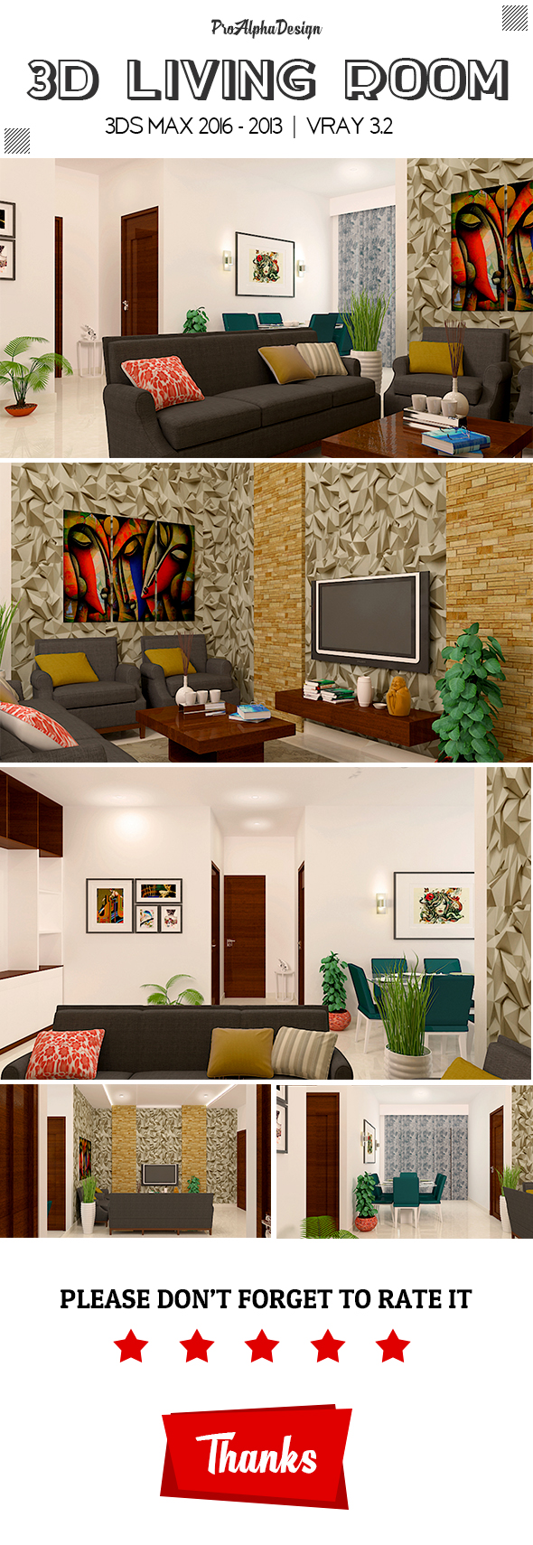 3D Living Room - 3Docean 20458118
