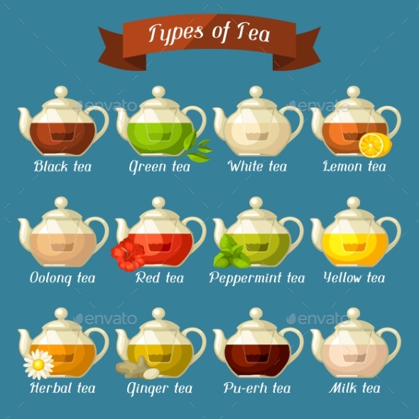 GraphicRiver Types of Tea Set of Glass Kettles with Different 20458211 GraphicRiver Types of Tea Set of Glass Kettles with Different 20458211