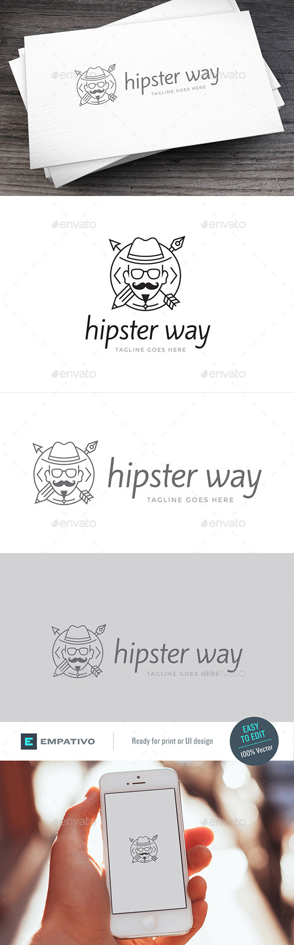 Hipster Way Logo Template - Humans Logo Templates