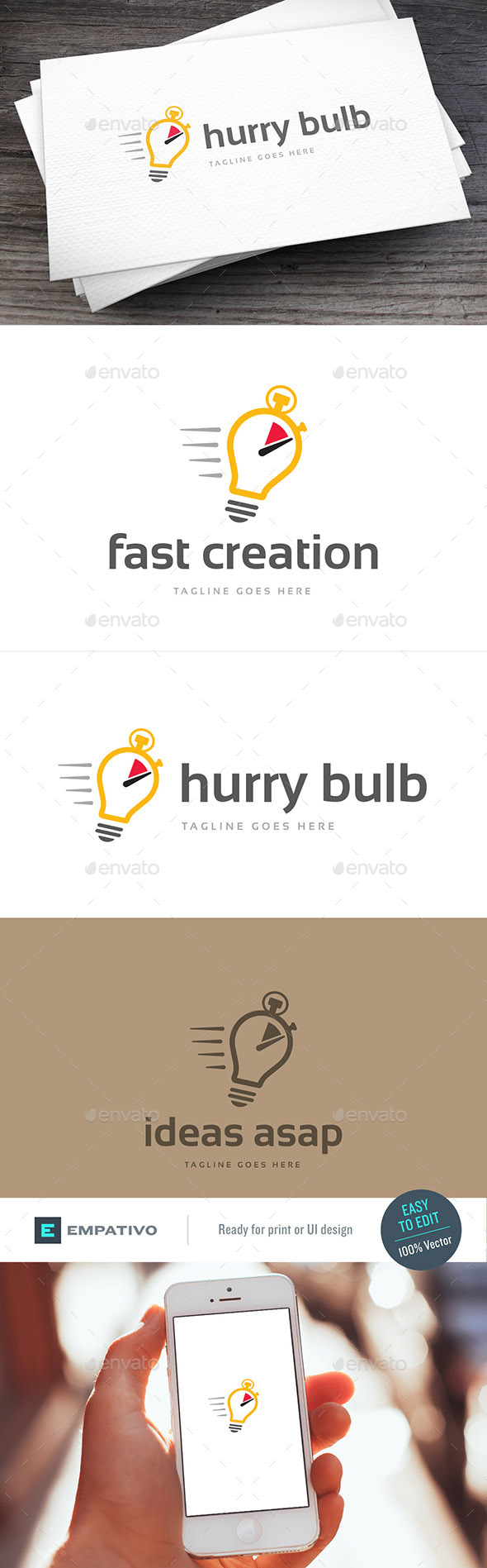 Hurry Bulb Logo Template - Symbols Logo Templates