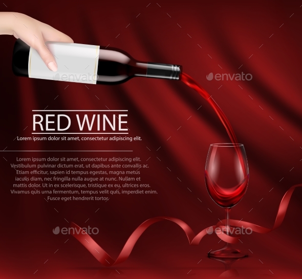 Vector Illustration of a Hand Holding a Glass Wine