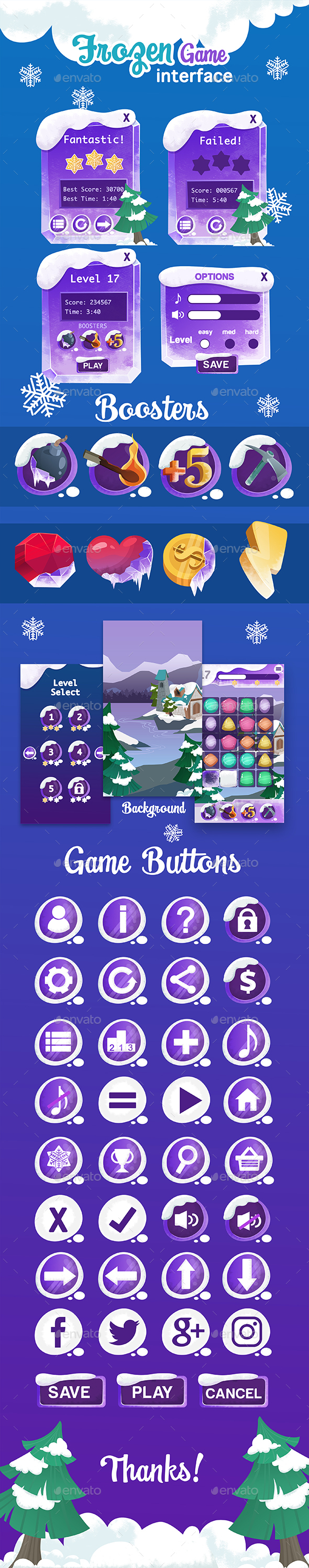 Frozen Game Interface - User Interfaces Game Assets