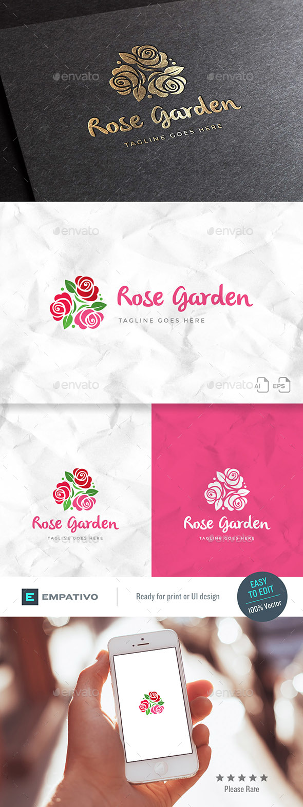 Rose Garden Logo Template - Nature Logo Templates