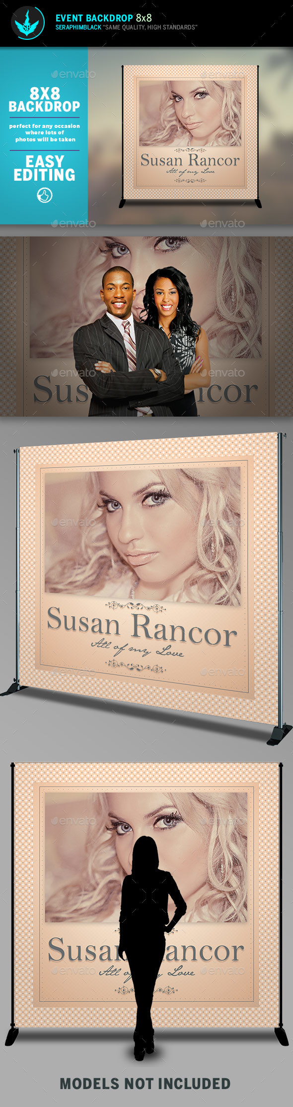 Classic Funeral 8x8 Backdrop Template - Signage Print Templates