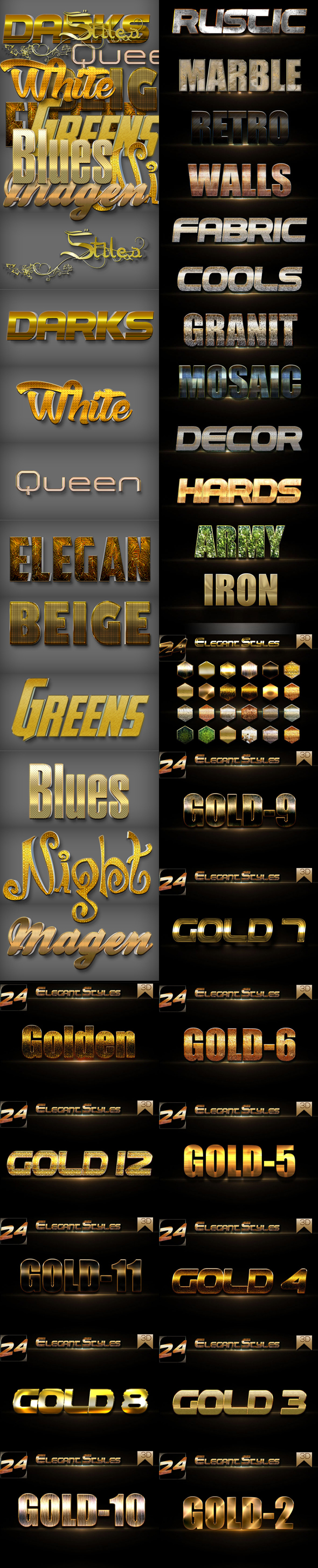 30 Bundle 3D Text Styles D1-D4