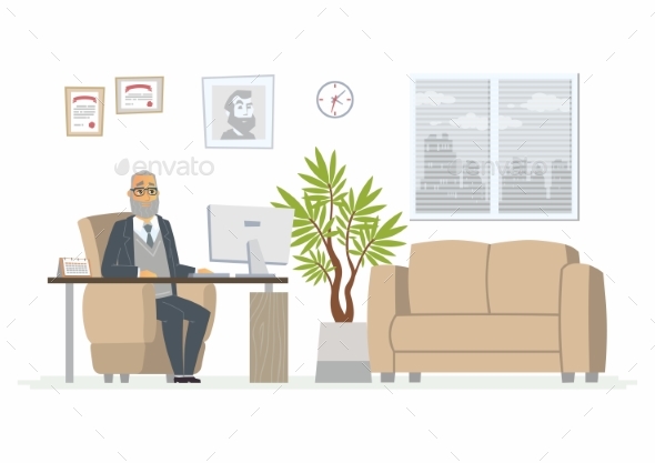 Office Head - Modern Vector Cartoon Business - Concepts Business
