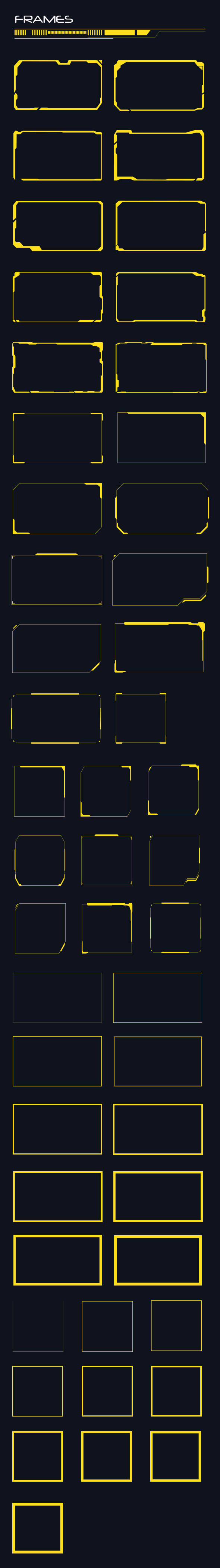 50 Hi-tech Frames Custom Shapes - Shapes Photoshop