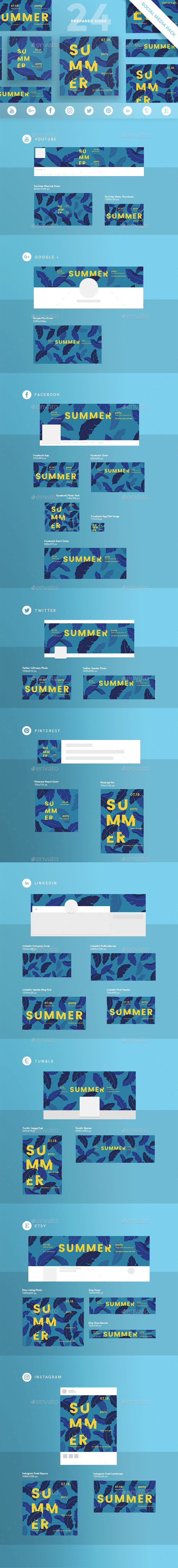 Summer Leaves Social Media Pack - Miscellaneous Social Media