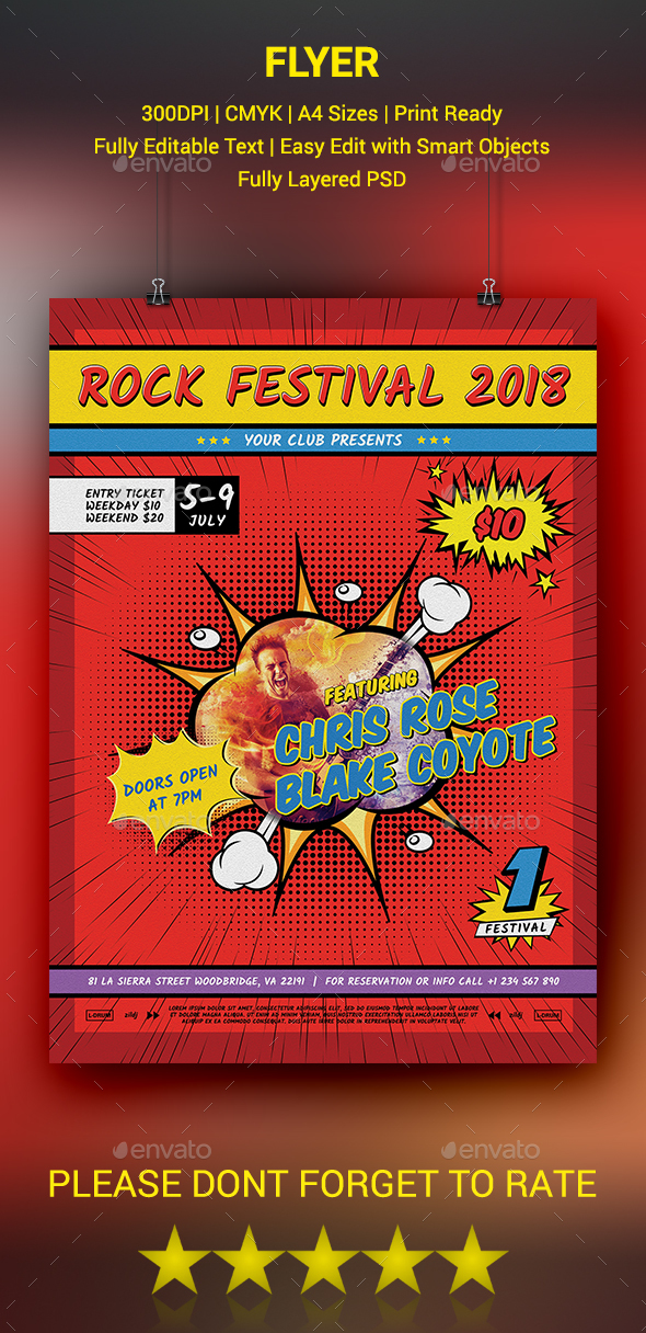 GraphicRiver Comic Style Music Festival Flyer 20461182 GraphicRiver Comic Style Music Festival Flyer 20461182