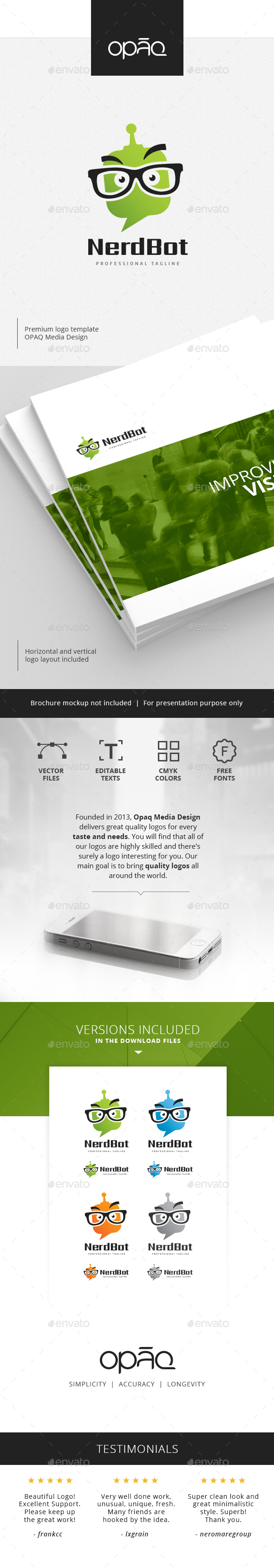 Nerd Bot Helper Logo - Objects Logo Templates