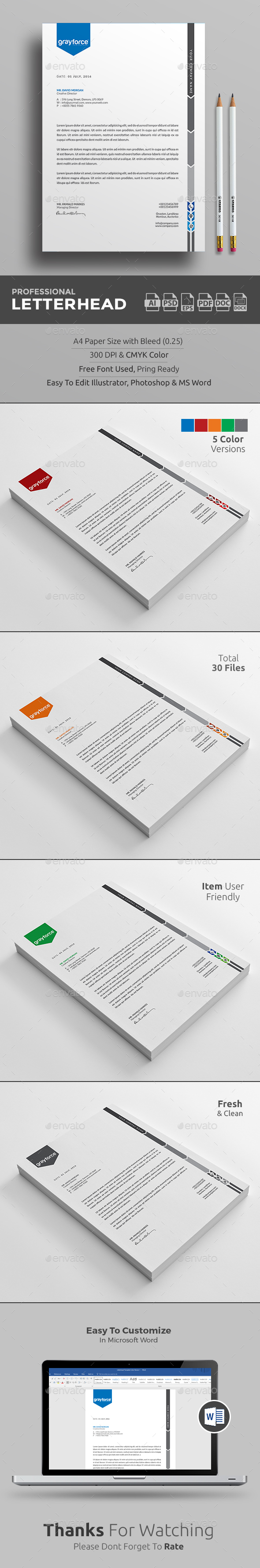 Letterhead - Stationery Print Templates