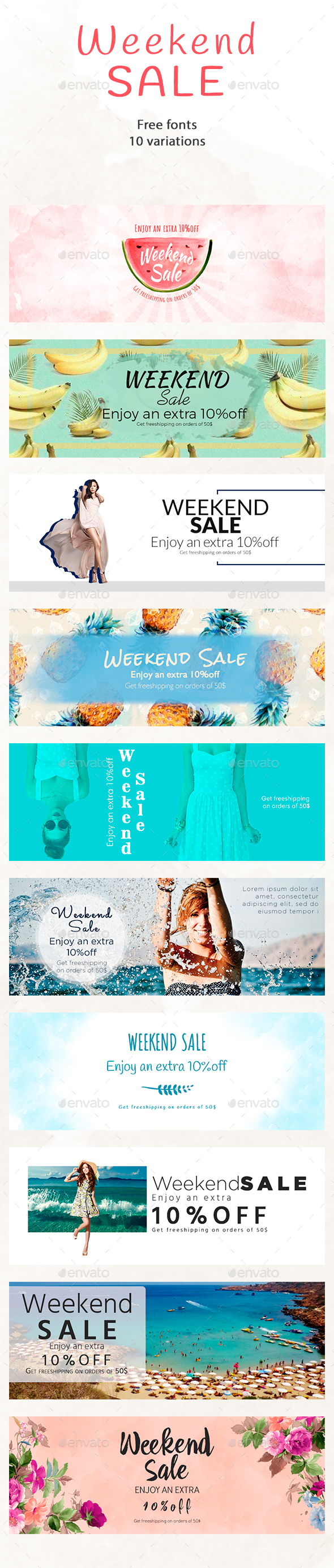 Weekend Sale Banners - Banners & Ads Web Elements