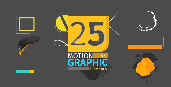 25 Motion Graphic Element Pack V3, Motion Graphics | VideoHive