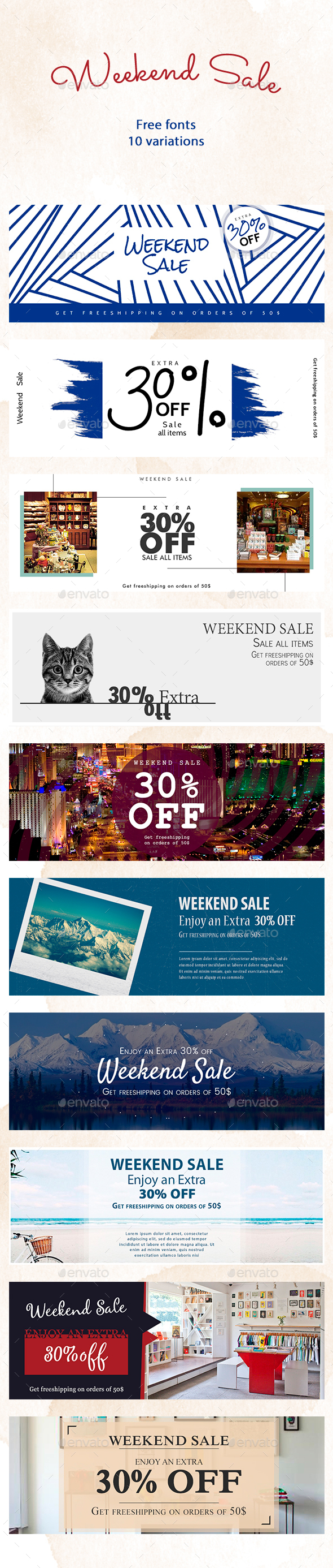 Weekend Sale Banners - Banners & Ads Web Elements