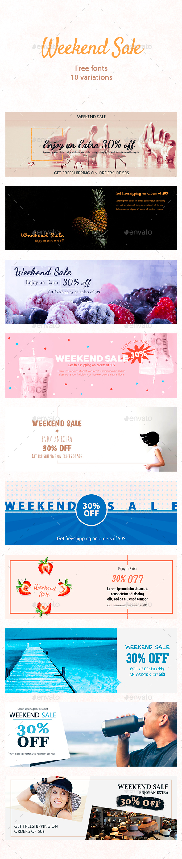 Weekend Sale Banners - Banners & Ads Web Elements