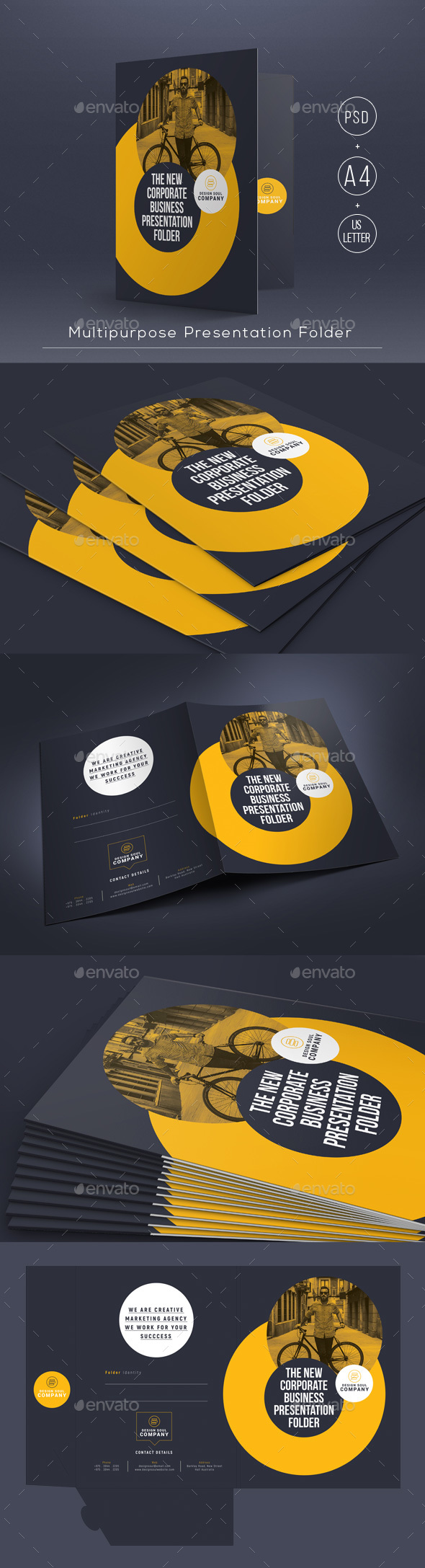 Multipurpose Presentation Folder - Stationery Print Templates