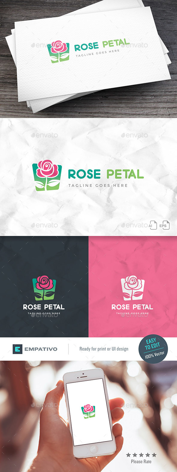 Rose Petal Logo Template - Nature Logo Templates
