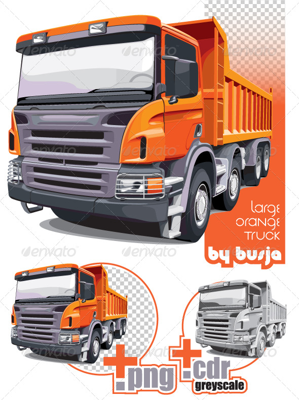 Large orange truck - Objects Vectors