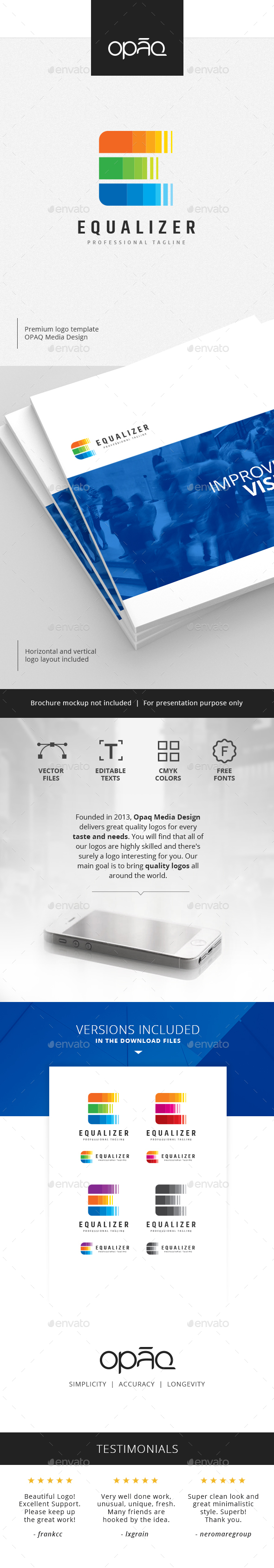 Equalizer E Letter Logo - Letters Logo Templates