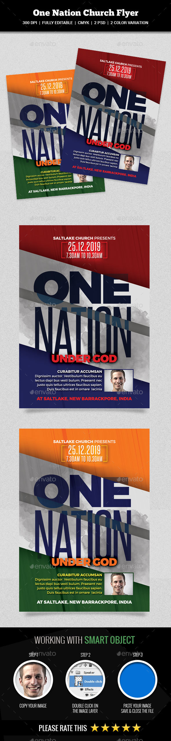 One Nation Church Flyer - Church Flyers