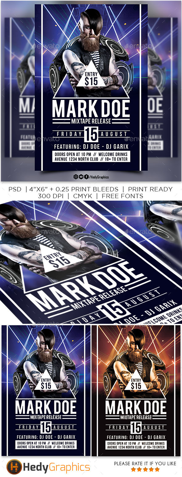 Guest Artist Flyer - Clubs & Parties Events