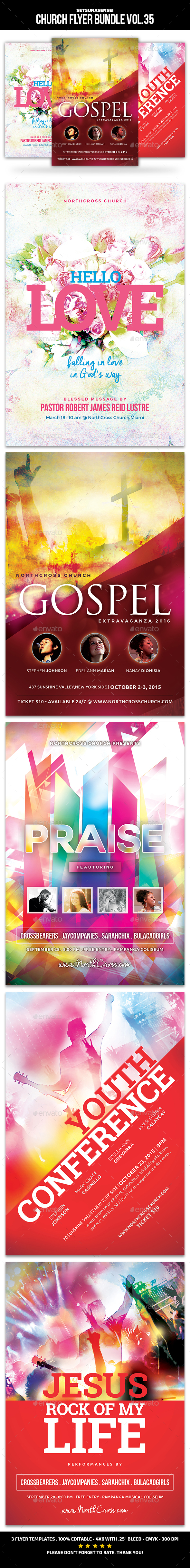 Church Flyer Bundle Vol. 35 - Church Flyers